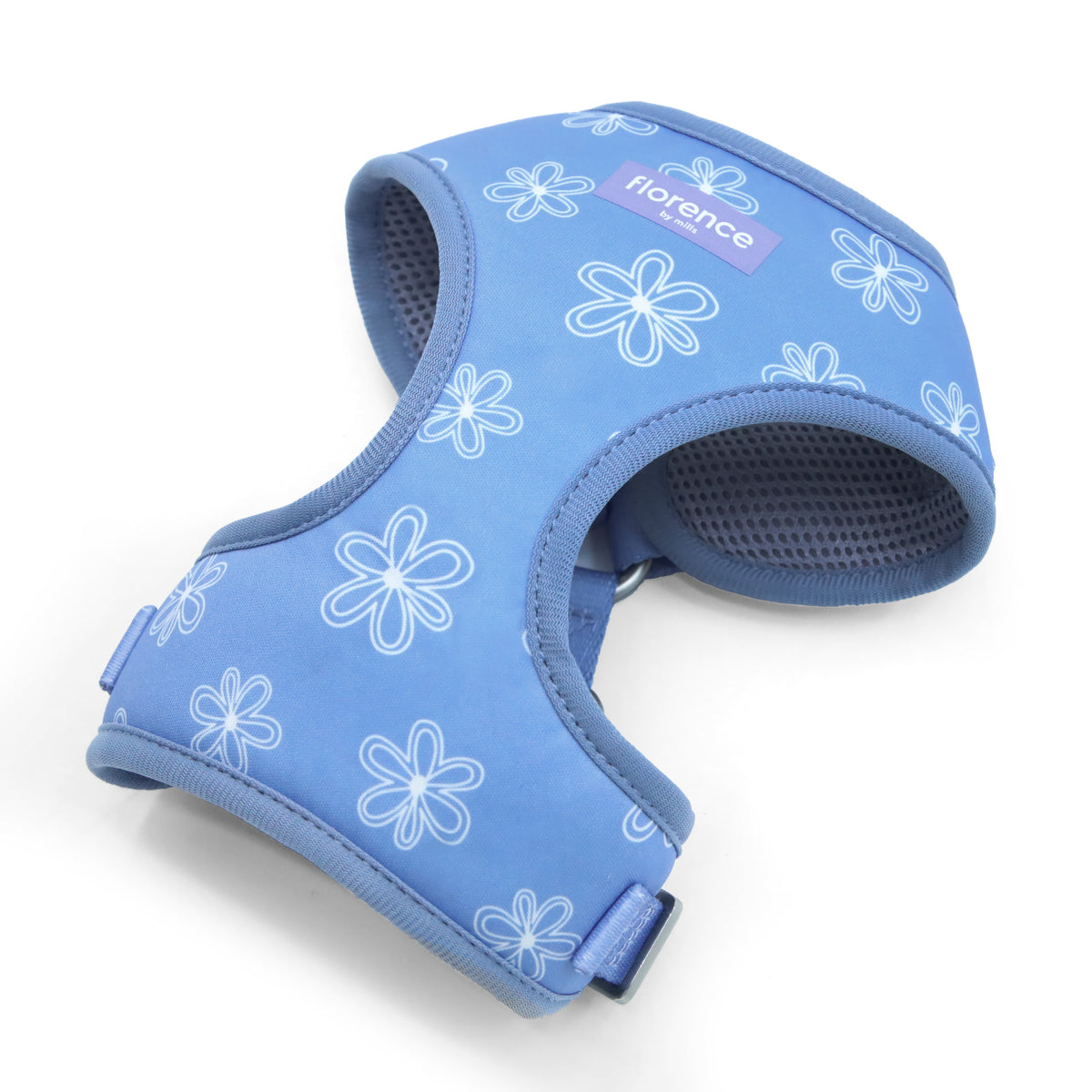 Ham pentru caini albastru cu model floral M-L