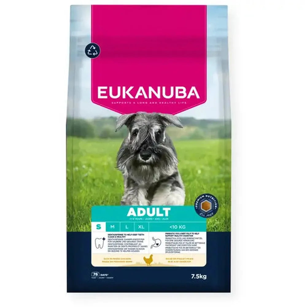 EUKANUBA Adult Talie Mică Pui, L-Carnitină & DentaDefense, 7.5 Kg