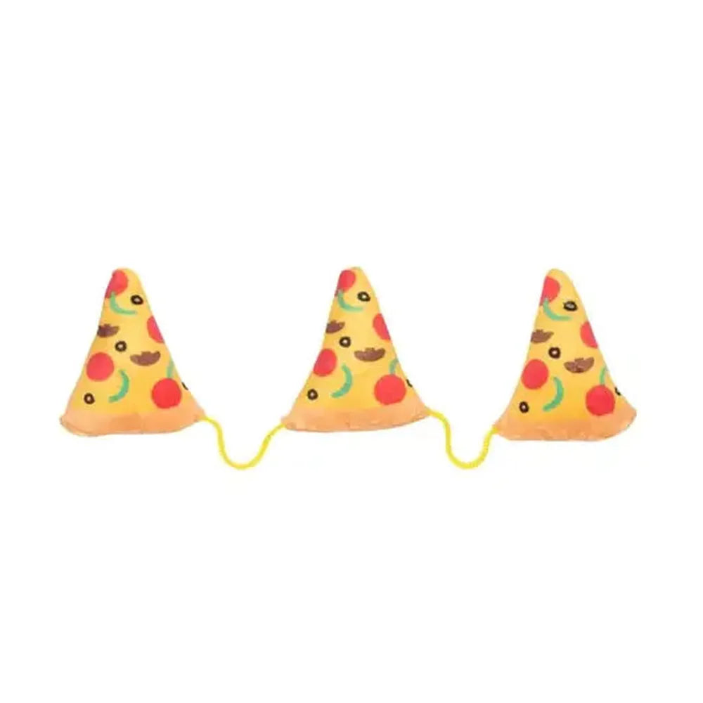 FUZZYARD Set 3 Jucării Pisici Felii Pizza (Pluș), cu Sunet/Foșnit, Moale, Non-Toxic