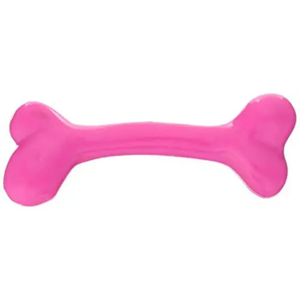 Jucărie Os Câini Cauciuc TPR Roz S (14.7 cm), Aromă Căpșuni, Durabilă, Curățare Dinți