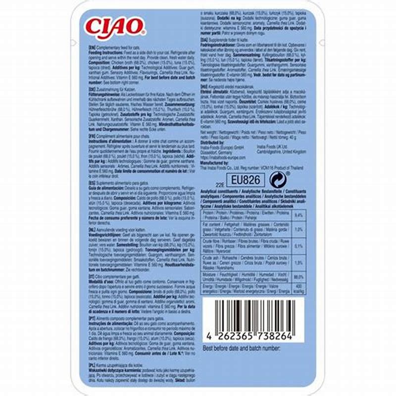 CIAO supa de pui cu ton 40 g - detalii ambalaj