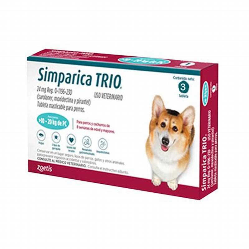 Simparica Trio 24mg (10.1-20kg) x 3 tab - detalii ambalaj