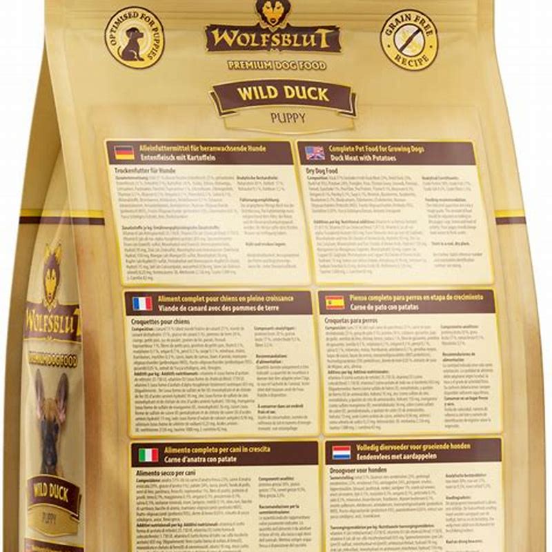 Wolfsblut Puppy Wild Duck hrana uscata pentru caini 2 kg - detalii ambalaj