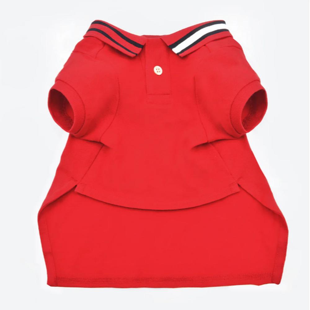 Tommy Hilfiger Polo Câini/Pisici Flag Primary Roșu XS, Bumbac, Guler, Talie Mică/Căței