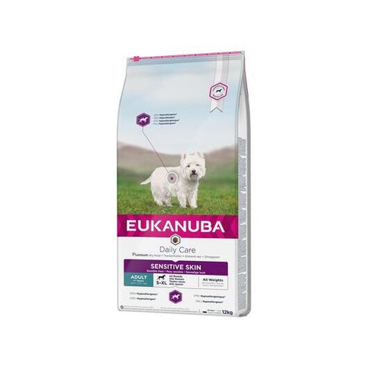 Eukanuba Adult Sensitive Skin – Hrană uscată hipoalergenică pentru câini, Pește, 12 kg