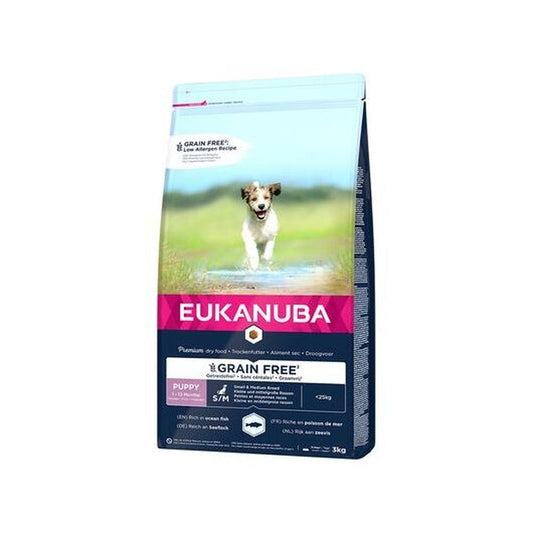 Eukanuba Puppy Small & Medium Grain Free – Hrană uscată fără cereale cu pește oceanic, 3 kg