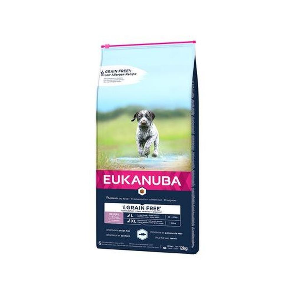Eukanuba Grain Free Puppy Large & Giant Breed cu Pește Oceanic – Hrană uscată fără cereale pentru căței, 12 kg