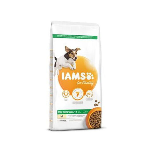 IAMS Adult Câine Mic/Mediu Pui, 82% Proteine & Anti-Tartru, 12 Kg