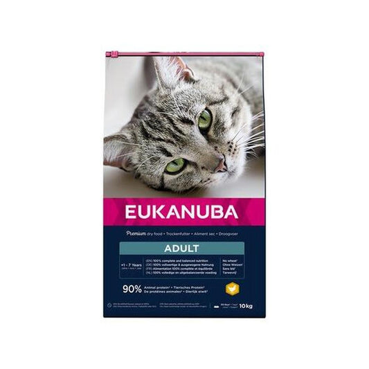 EUKANUBA Adult Pisică Pui, Igienă Dentară & FOS Prebiotice, 10 Kg
