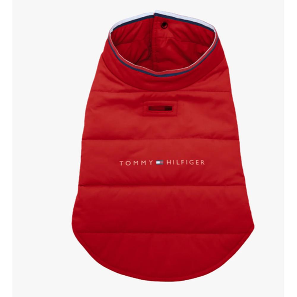 Tommy Hilfiger Jachetă Câini/Pisici, Logo Print Roșu S, Vreme Rece