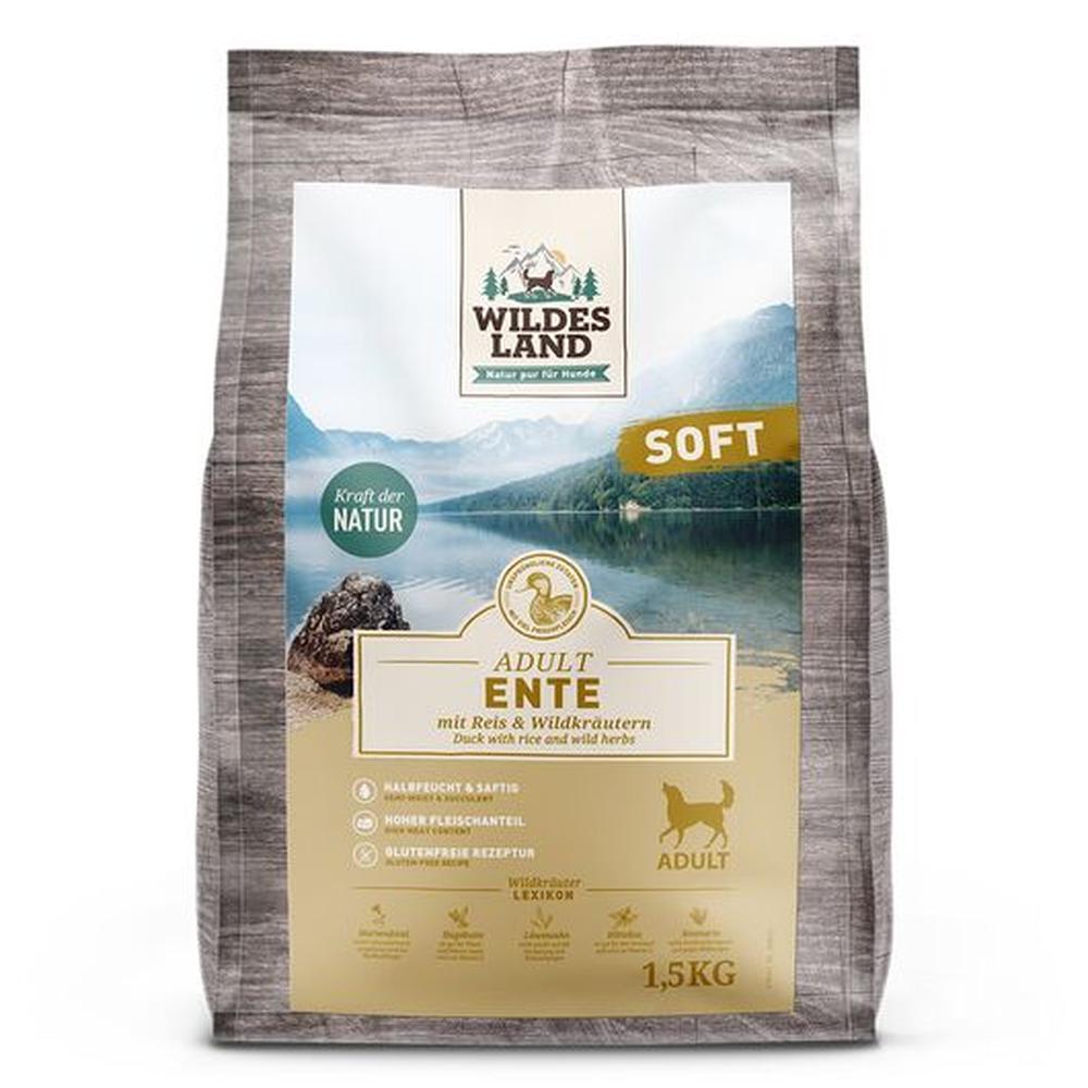 Wildes Land Hrană Uscată SOFT Adult | Rață Monoproteină | Fără Gluten | Semiumedă 1.5 kg
