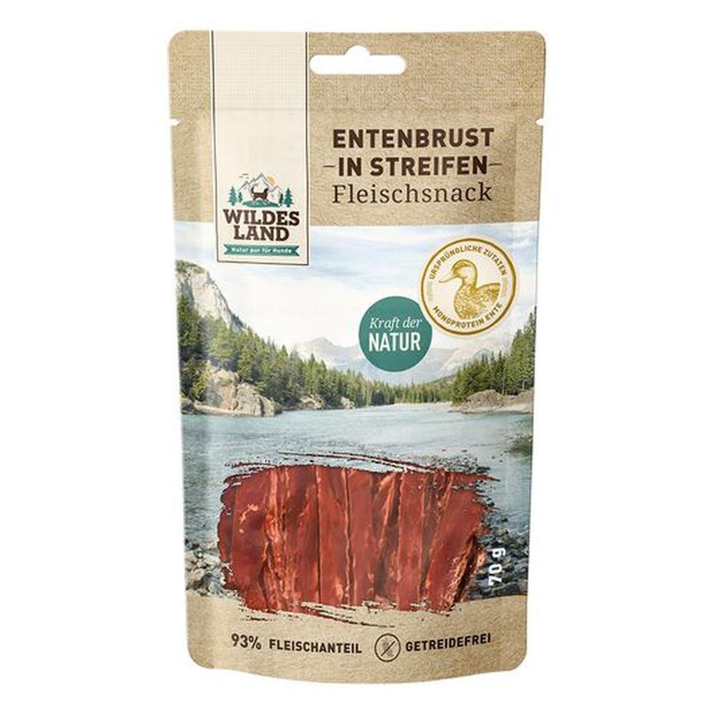 Wildes Land Recompense STRIPS Câini | Piept de Rață Monoproteină | Fără Cereale 70 g