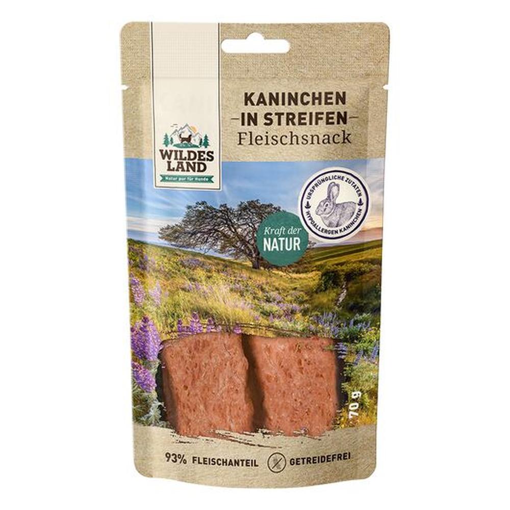 Wildes Land Recompense pentru caini Strips Iepure Câini Hipoalergenice | Fără Cereale | 93% Carne 70 g