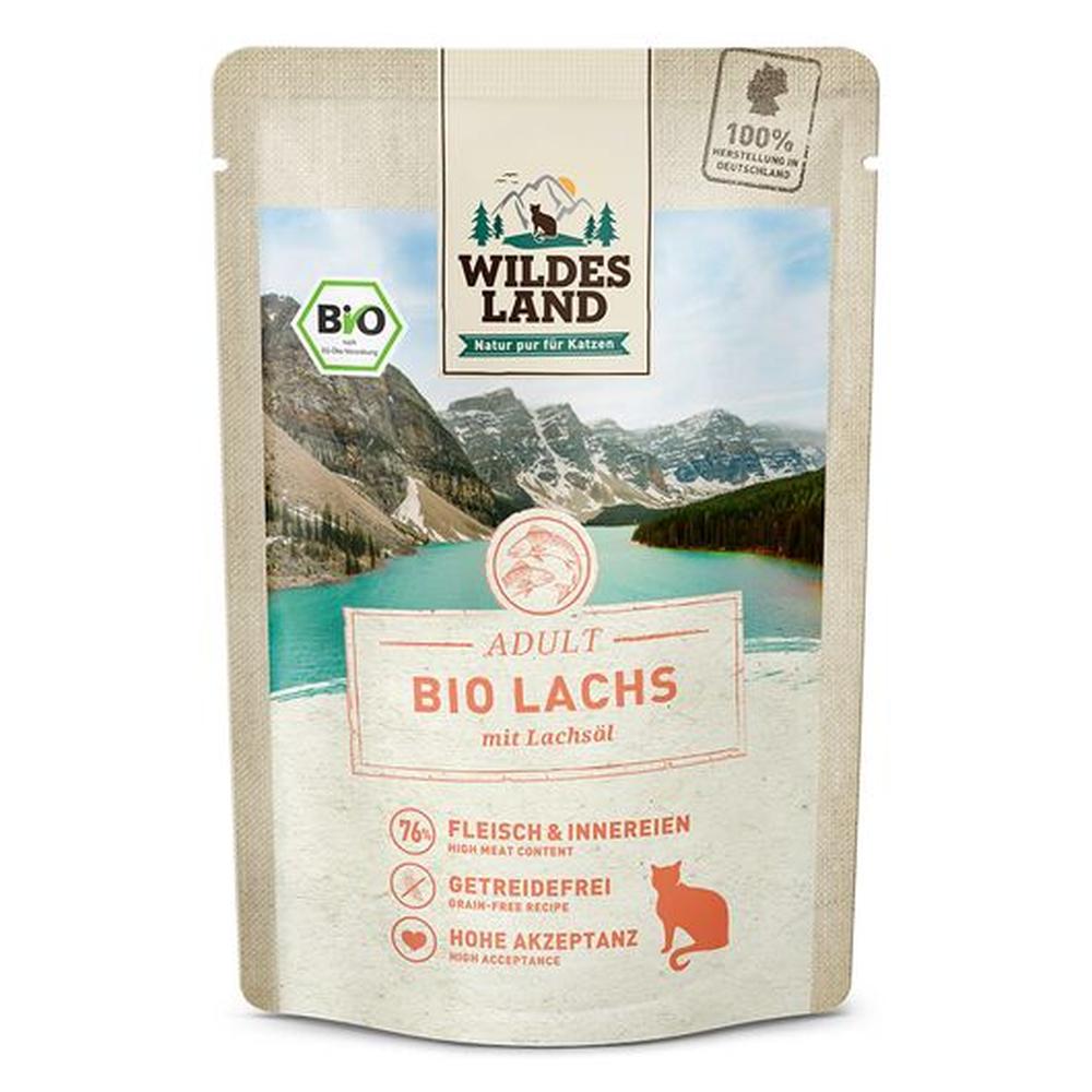 Wildes Land BIO Hrană Pisici | 76% Somon Monoproteină | Omega-3 Fără Cereale 85g