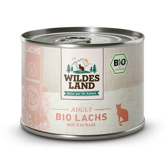Wildes Land BIO Hrană Pisici | 76% Somon Monoproteină | Omega-3 Fără Cereale 200g