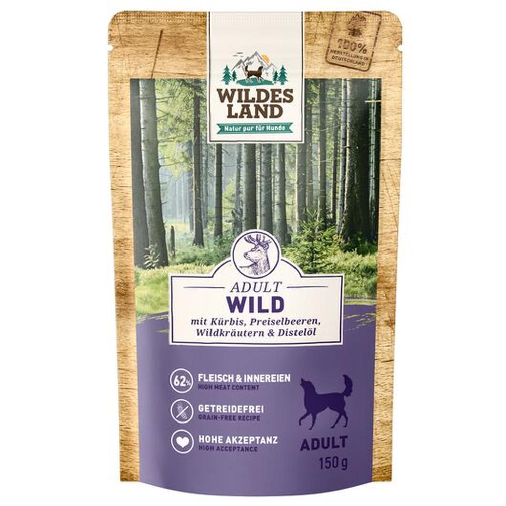 Wildes Land Hrană Umdă Câini Adult | Vânat (Monoproteină) | 62% Carne Fără Cereale 150 g