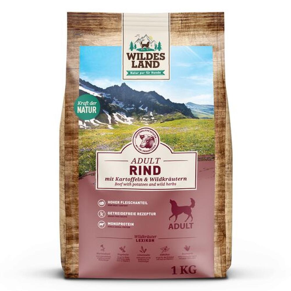 Wildes Land Hrană Uscată Câini | Vită Monoproteină | Fără Cereale | 29% Proteină 1 kg