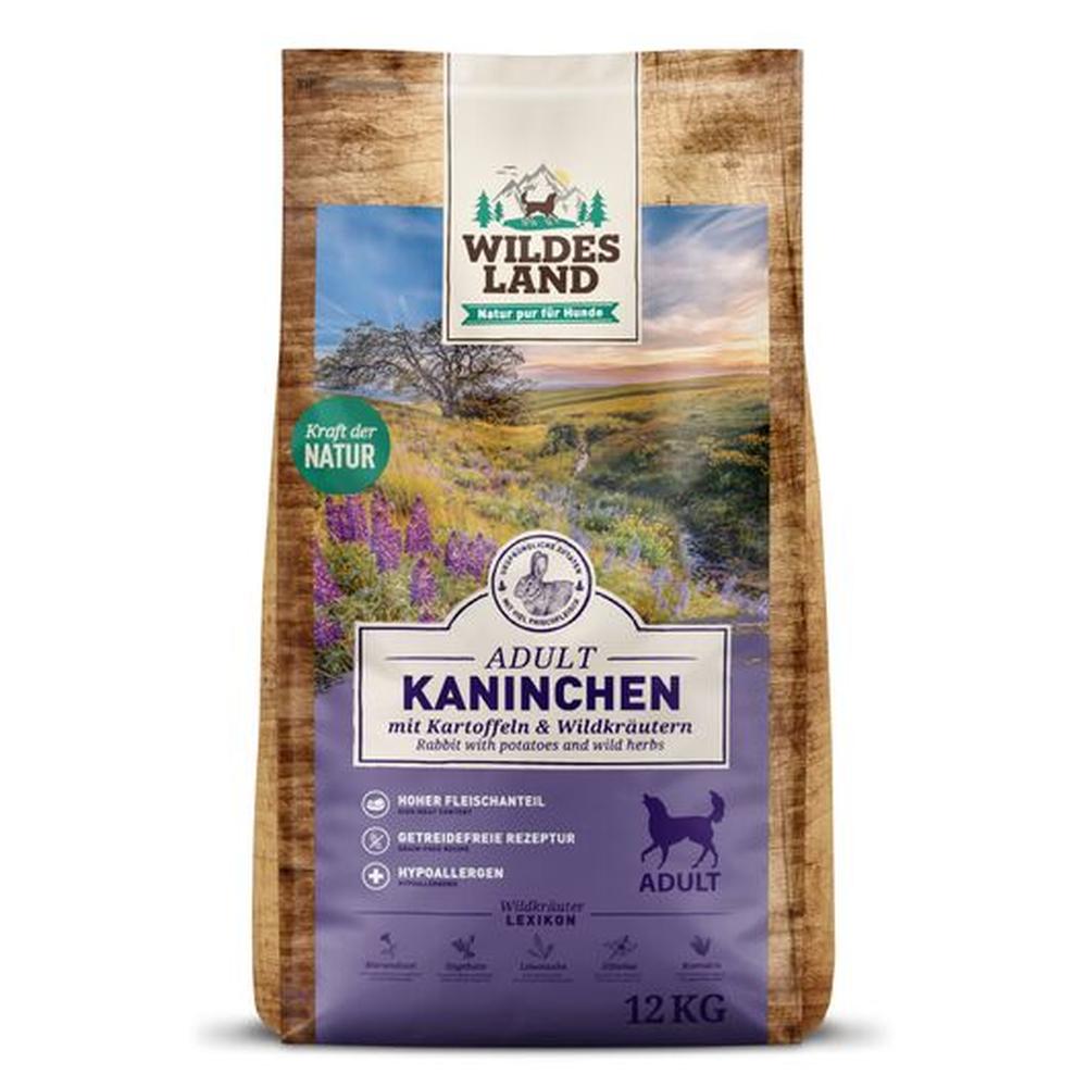 Wildes Land Hrana uscata pentru caini cu iepure si cartofi, fara cereale, hipoalerhenic, monoproteic 12 kg