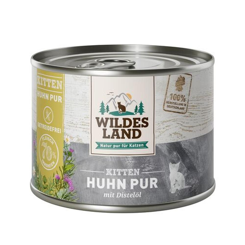 Wildes Land Hrană Umdă KITTEN | 70% Pui Monoproteină | Fără Cereale | Ulei Șofrănel 200 g