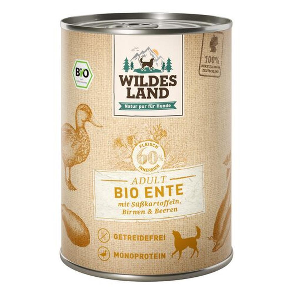 Wildes Land BIO Hrană Câini | 60% Rață Monoproteină & Cartofi Dulci | Fără Cereale 400 g