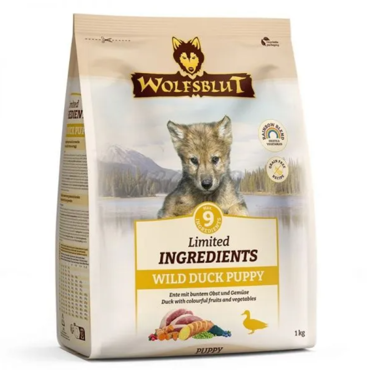 Wolfsblut hrana uscata Puppy ingrediente limitate cu rata salbatica 1 kg
