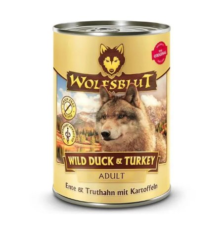 Wolfsblut hrana uscata pentru catei cu carne de rata salbatica si curcan 395 kg