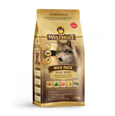 Wolfsblut Wild Duck hrana uscata pentru caini de talie mica cu rata salbatica 2 kg