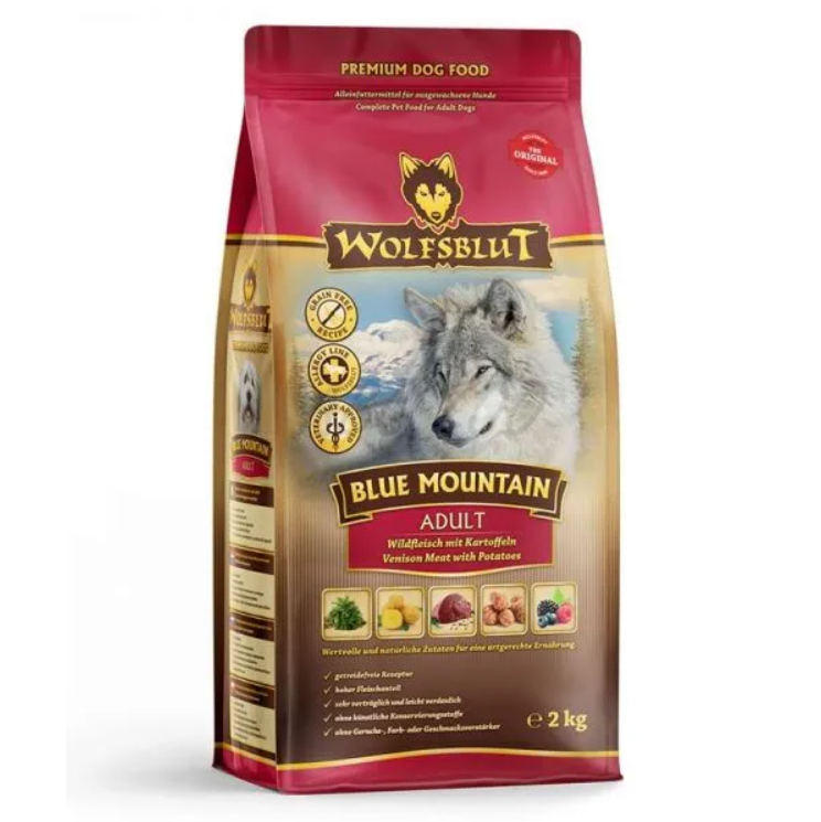 Wolfsblut Blue Mountain hrana uscata pentru caini adulti cu carne de vanat 2 kg