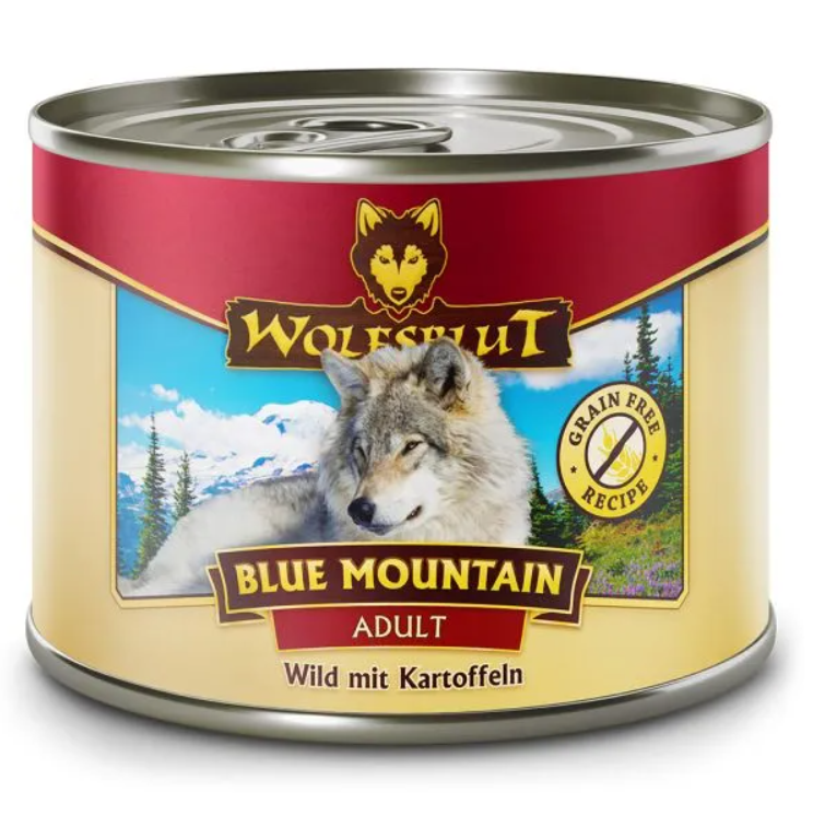 Wolfsblut Blue Mountain hrana umeda pentru caini adulti cu carne de vanat 200 g