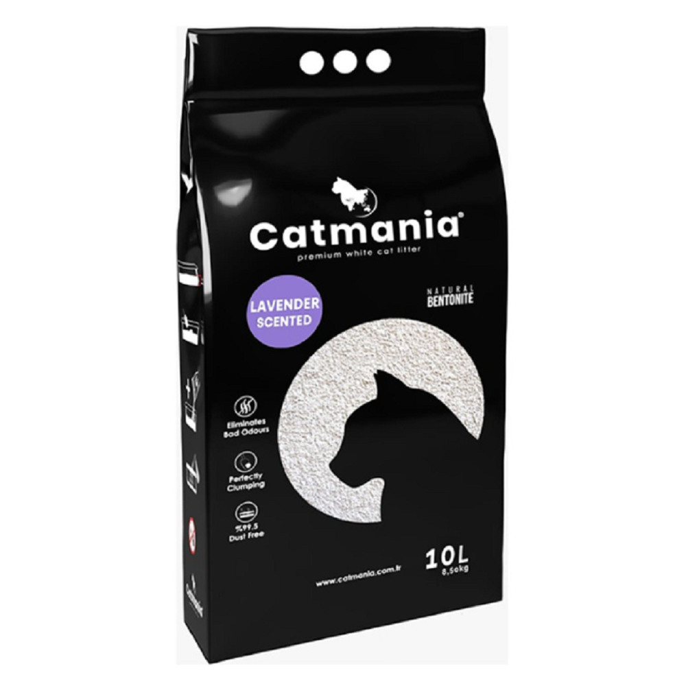 CATMANIA Nisip Bentonitic Pisici, Lavandă, Aglomerant, Fără Praf, 10 L