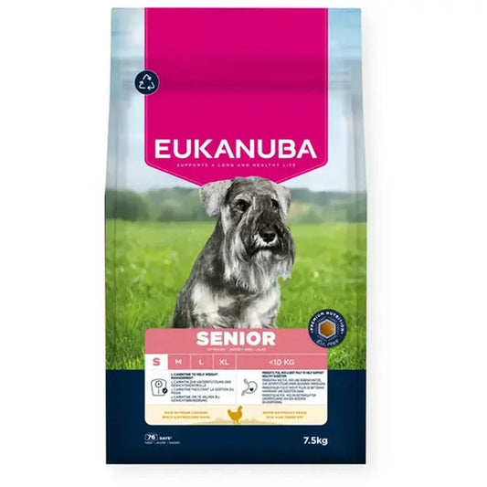 Eukanuba Senior Small Breed cu Pui – Hrana uscata pentru caini seniori talie mica, 7.5 kg