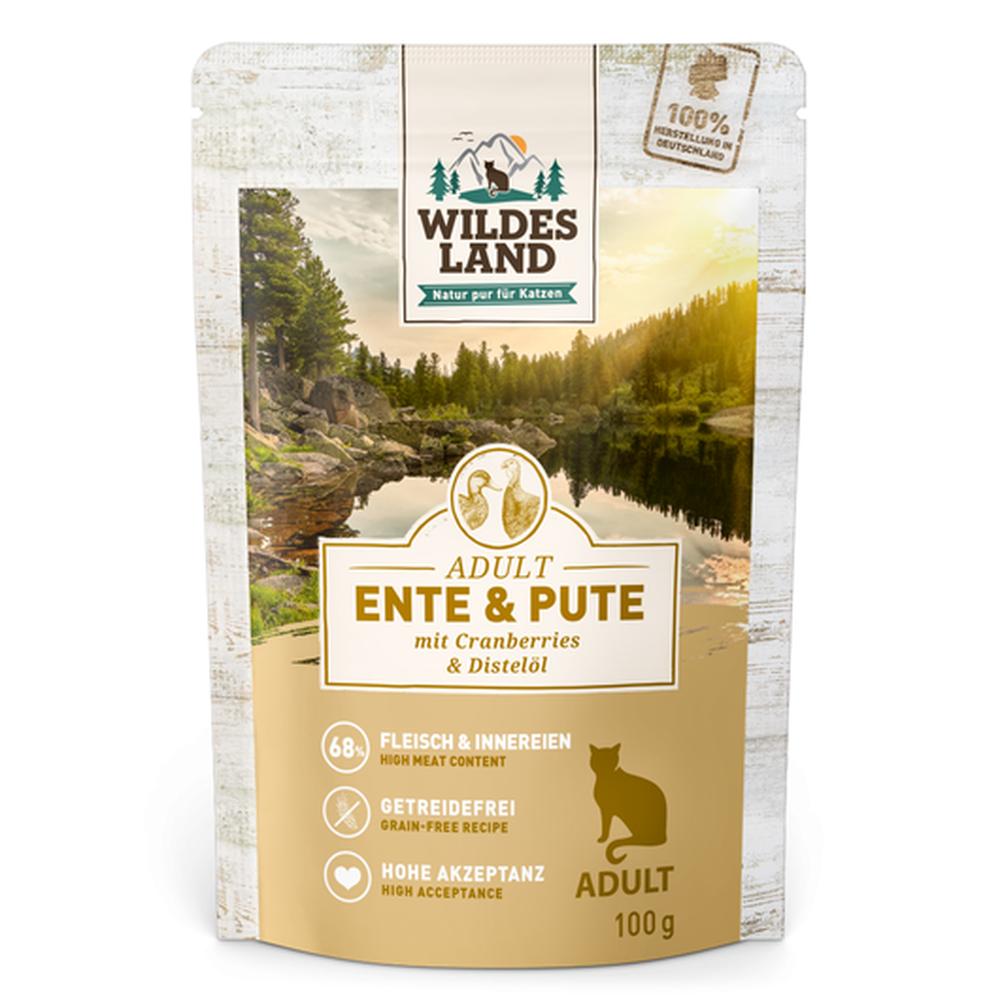 Wildes Land Hrană Umdă Pisici | 68% Rață, Curcan & Merișoare | Fără Cereale 100g