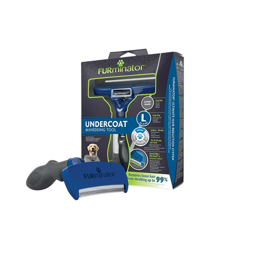 FURminator Dog Undercoat L Long – Perie DeShedding Câini Mari Blană Lungă | Reduce Năpârlirea cu 90%