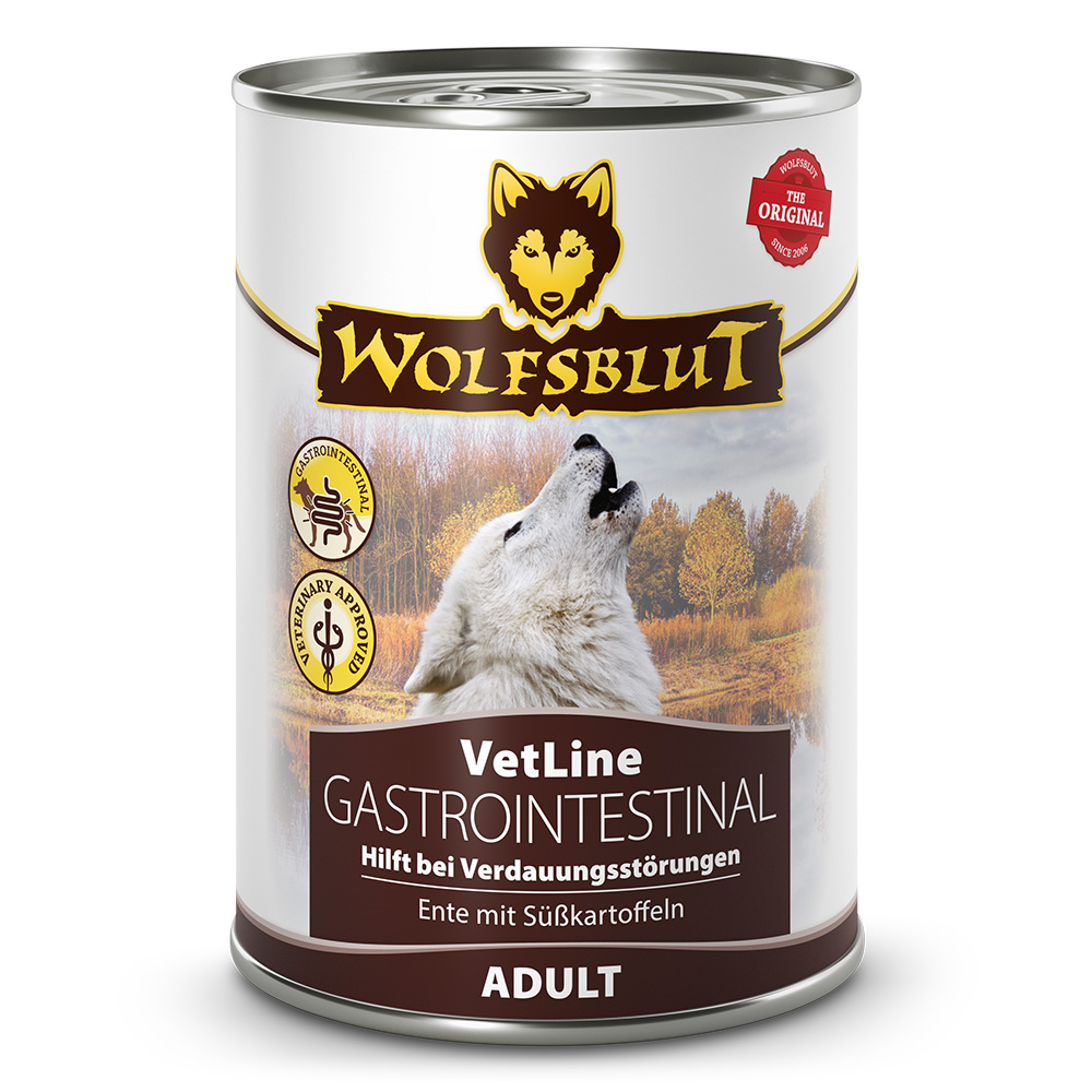 Wolfsblut VetLine Gastrointestinal 395 g – Hrană Umedă Dietetică Câini | Probleme Digestive | Pancreatită & Diaree