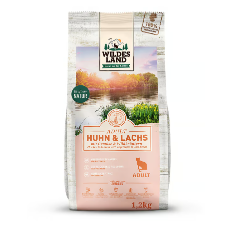 Wildes Land hrana uscata pentru pisici cu pui si somon 1.2 kg