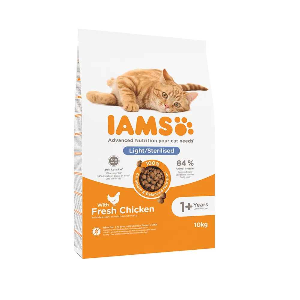 IAMS Vitality Adult Sterilizat/Light Pui, L-Carnitină & Urinar, 10 Kg