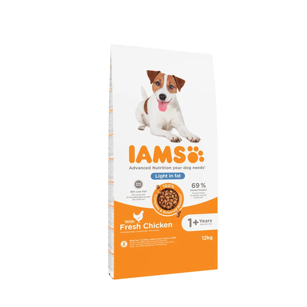 IAMS Adult Câine Sterilizat/Light Pui, L-Carnitină & Prebiotice, 12 Kg