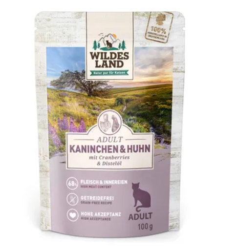 Wildes Land hrana umeda pentru pisici cu iepure si pui 100 g