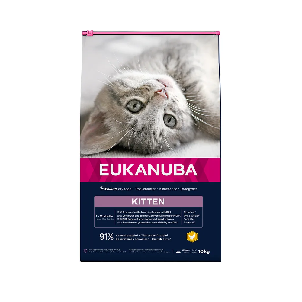 EUKANUBA Kitten Pui, DHA Dezvoltare Creier & Crochete Mici, 10 Kg