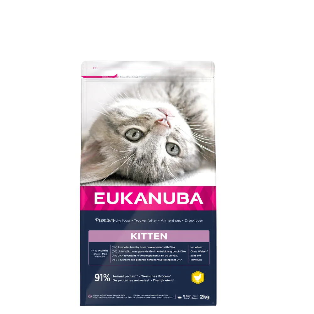EUKANUBA Kitten Pui, DHA Dezvoltare Creier & Crochete Mici, 2 Kg