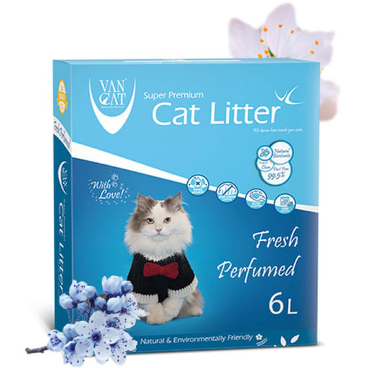 VanCat Nisip Bentonitic Pisici, Antibacterian, Aglomerant, Parfum Floral, 6 L