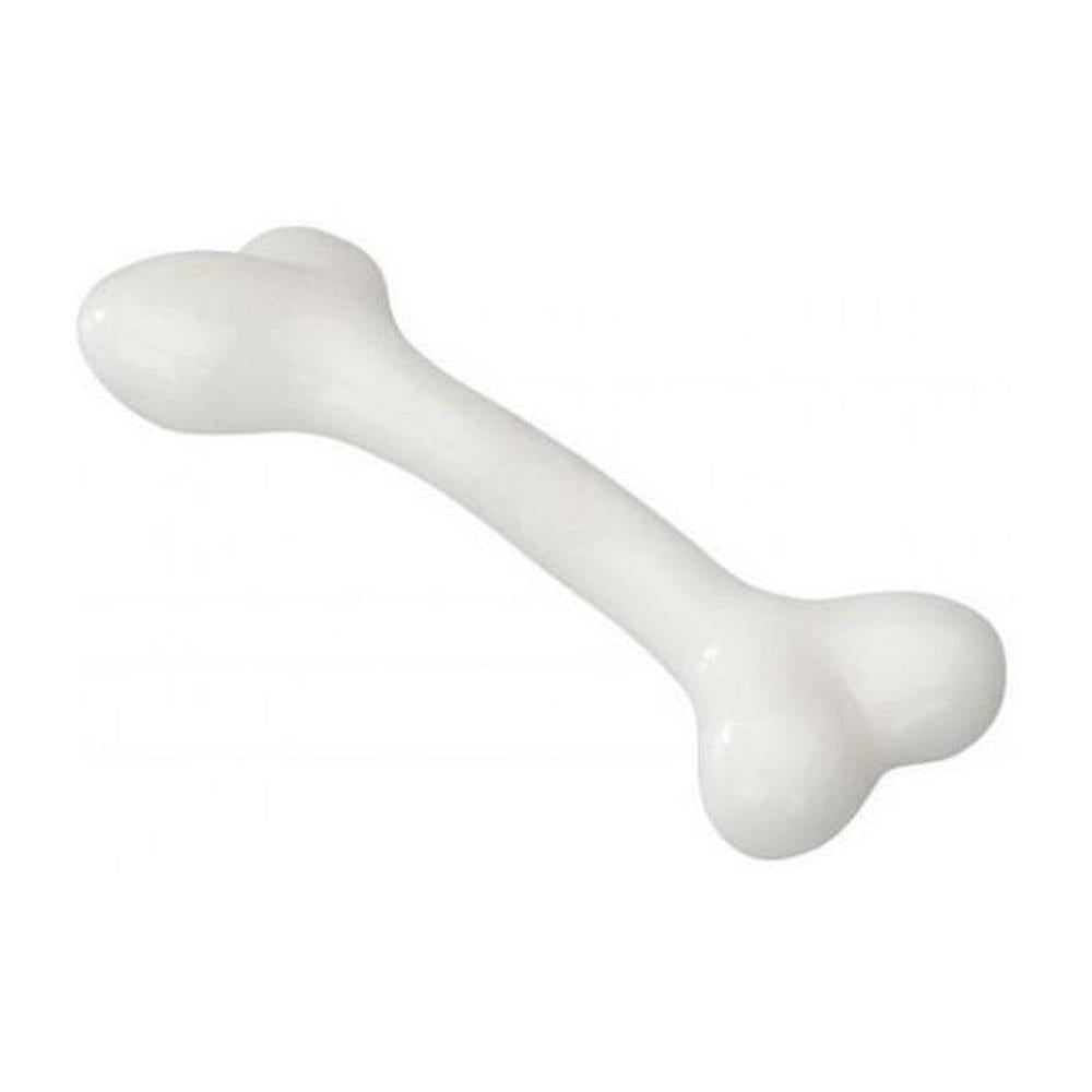 Jucărie Os Câini Cauciuc TPR Alb S (14.75 cm), Aromă Vanilie, Durabilă, Curățare Dinți