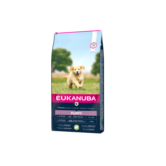 Eukanuba Puppy Large Breeds Lamb & Rice – Hrană uscată pentru căței rase mari, 12 kg