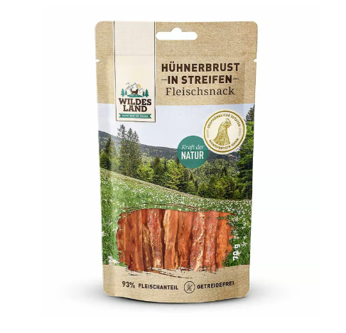 Wildes Land recompense pentru caini fasii din carne de pui 70 g