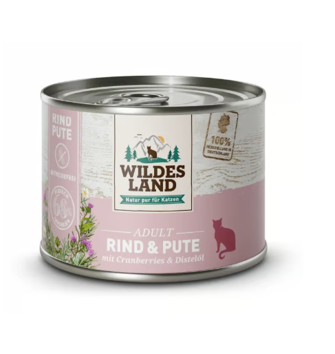 Wildes Land hrana umeda pentru pisici cu carne de vita si curcan 200 g