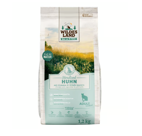 Wildes Land hrana uscata pentru pisici sterilizate 1.2 kg