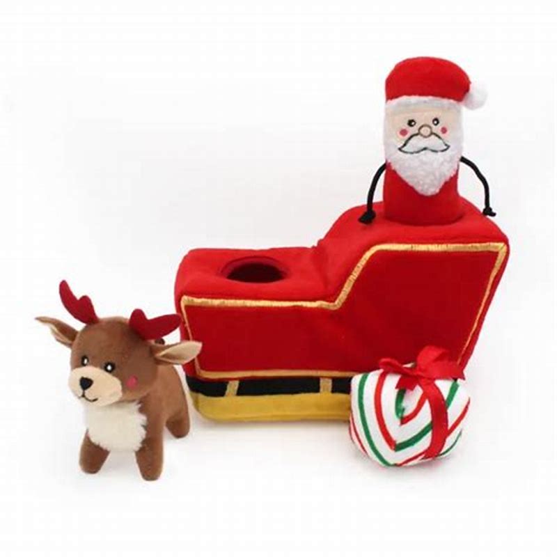 Zippy Paws Holiday Burrow Santa S Sleigh Christmas Dog Toy - imagine produs