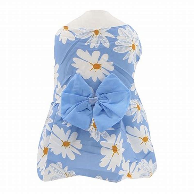 Ham pentru caini albastru cu model floral M-L - detalii ambalaj
