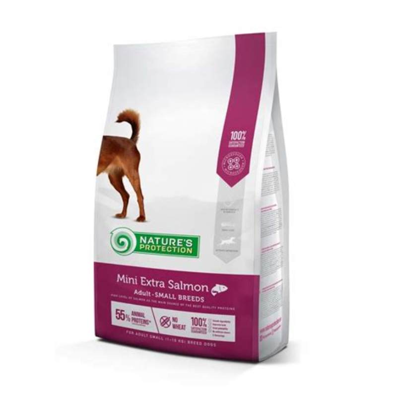 Nature's Protection Dog MINI extra somon 7.5 kg - vedere frontală