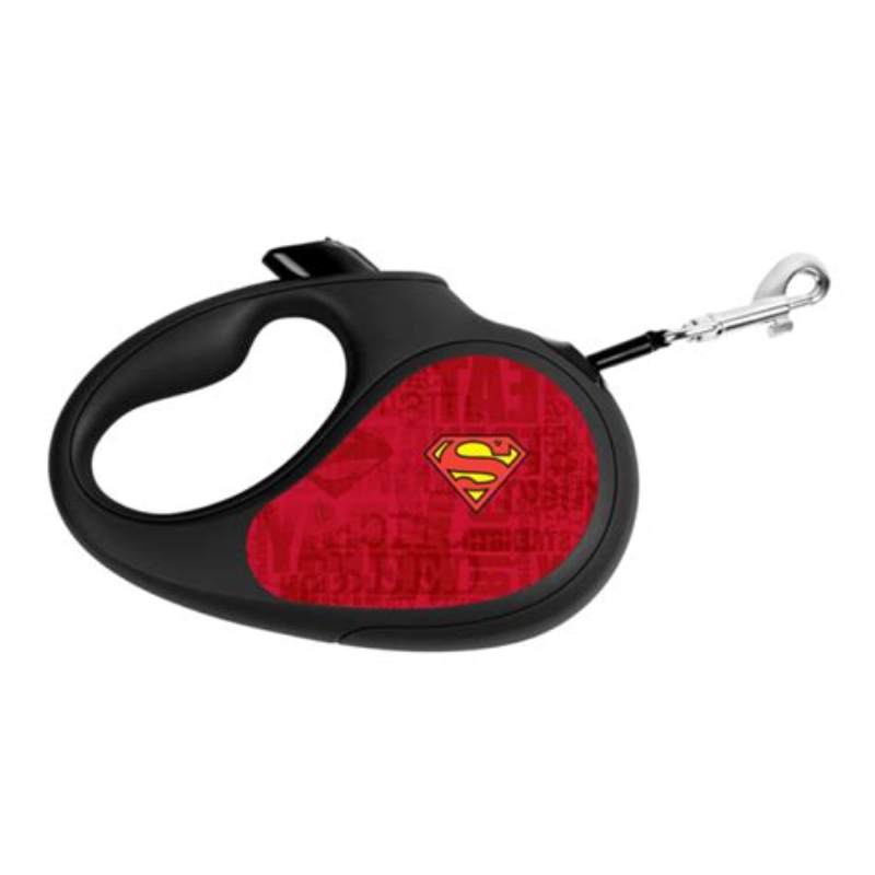 Waudog Lesa retractabila Superman logo, banda, L, max 50kg, 5m, negru - detalii ambalaj